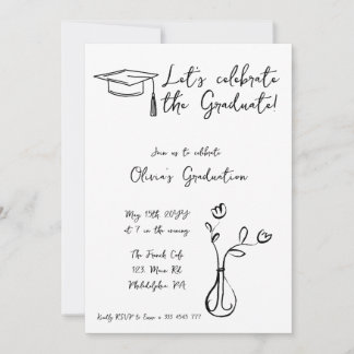 French style Graduation Invitation announcement