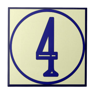 French Style House Numbers 4 Tile
