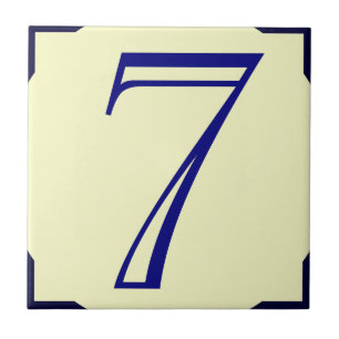 French Style House Numbers 7, edit text Ceramic Tile