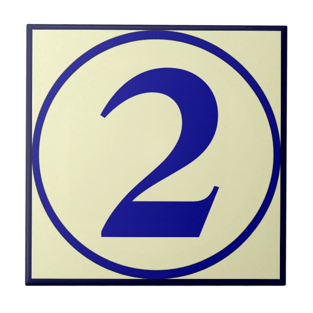 French Style House Numbers Personalise Number Ceramic Tile (Front)