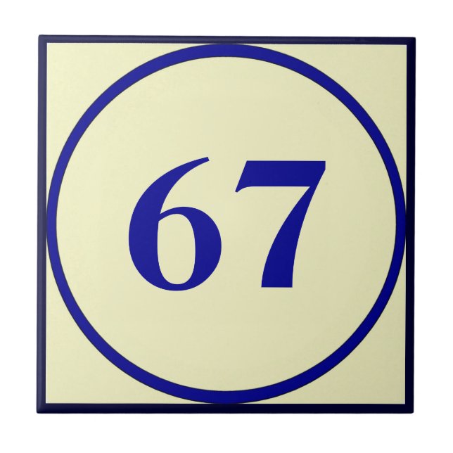 French Style House Numbers Personalize Number Cera Ceramic Tile (Front)