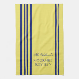 French Style Stripe Personalised Kitchen Towels