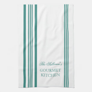 French Style Stripe Personalised Kitchen Towels