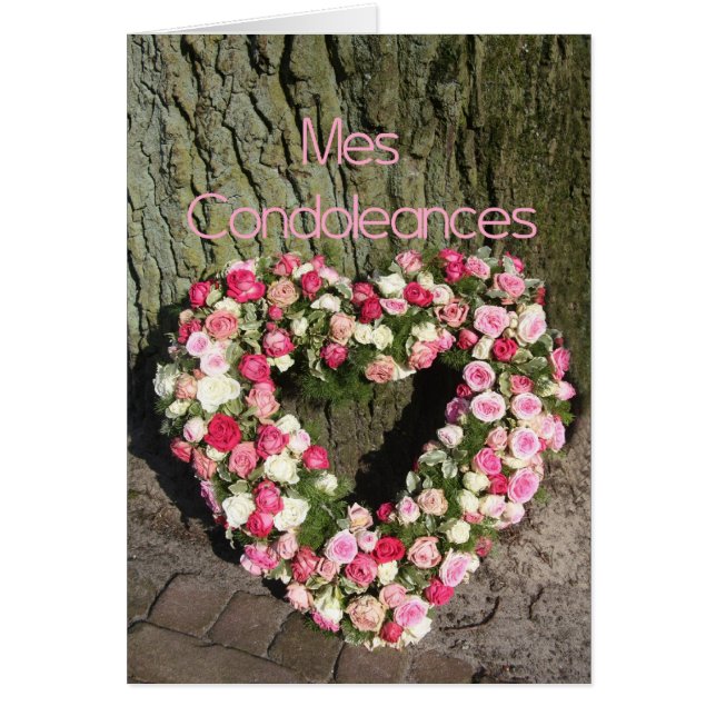 French Sympathy Card Mes Condoleances (Front)