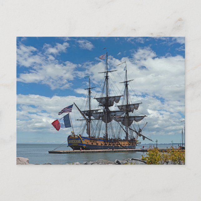 French Tallship Hermione Postcard (Front)