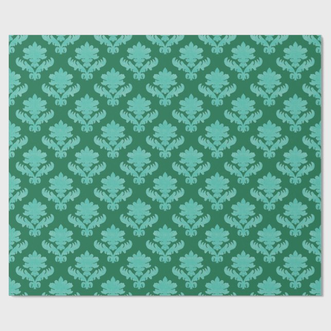 French Tapestry Mint Green  Wrapping Paper (Flat)