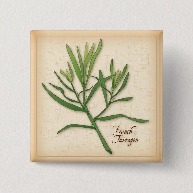 French Tarragon Herb 15 Cm Square Badge (Front)