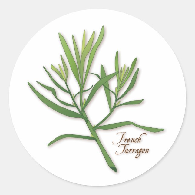 French Tarragon Round Sticker (Front)