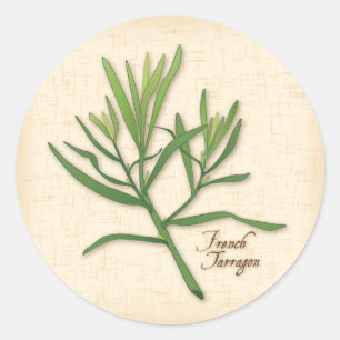 French Tarragon Round Sticker