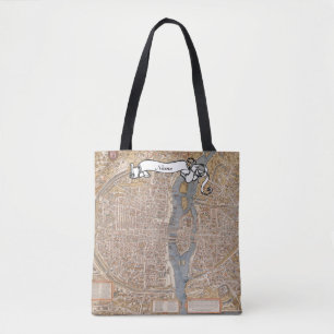 French Teacher Gift Paris Map Personalised Tote Bag