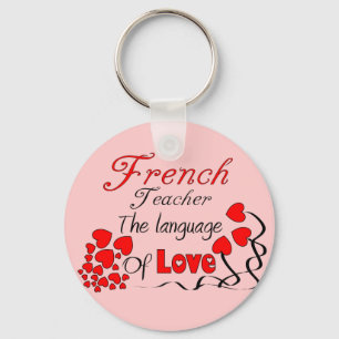 French Teacher Gifts "The Language of Love" Key Ring