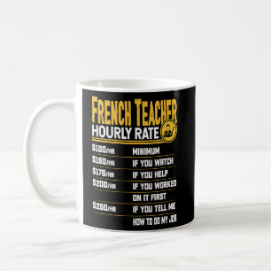 French Teacher Hourly Rate French Tutor Instruct Coffee Mug