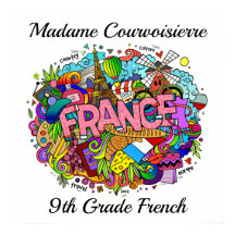 French Teacher or France Art Poster