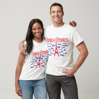 French Teenagers Eiffel Tower Paris Language Word T-Shirt
