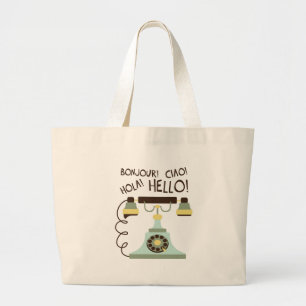 French Telephone Large Tote Bag