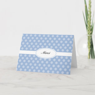 French thank you card blue