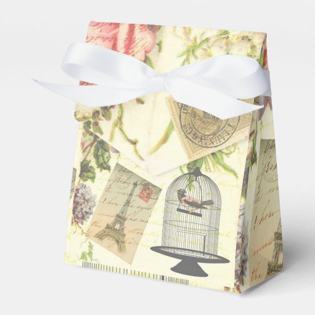 French Theme Vintage Paris Favour Boxes (Front Side)