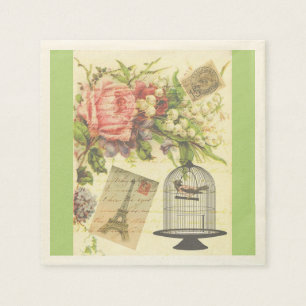 French Theme Vintage Paris Paper Napkins