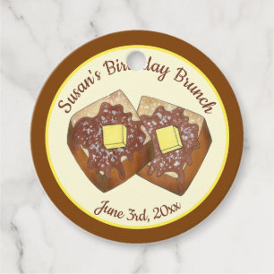 French Toast Butter and Syrup Diner Breakfast Food Favour Tags