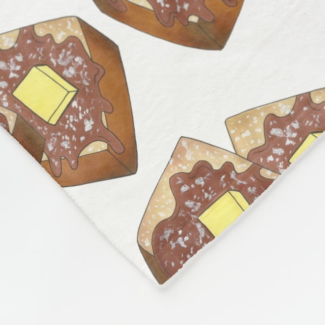 French Toast Butter and Syrup Diner Breakfast Food Fleece Blanket (Corner)