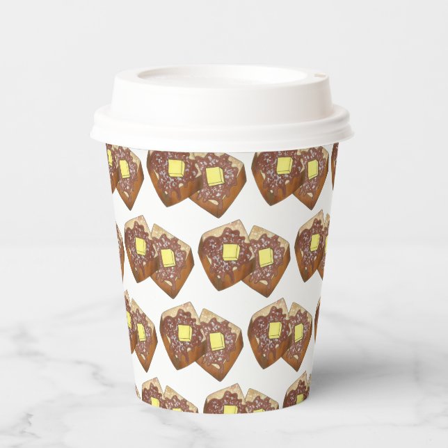 French Toast Butter and Syrup Diner Breakfast Food Paper Cups (Front)
