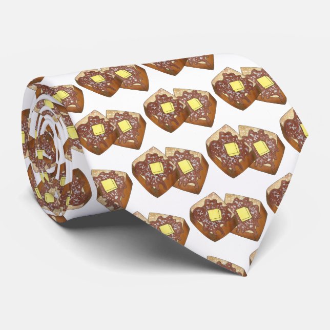 French Toast Butter and Syrup Diner Breakfast Food Tie (Rolled)