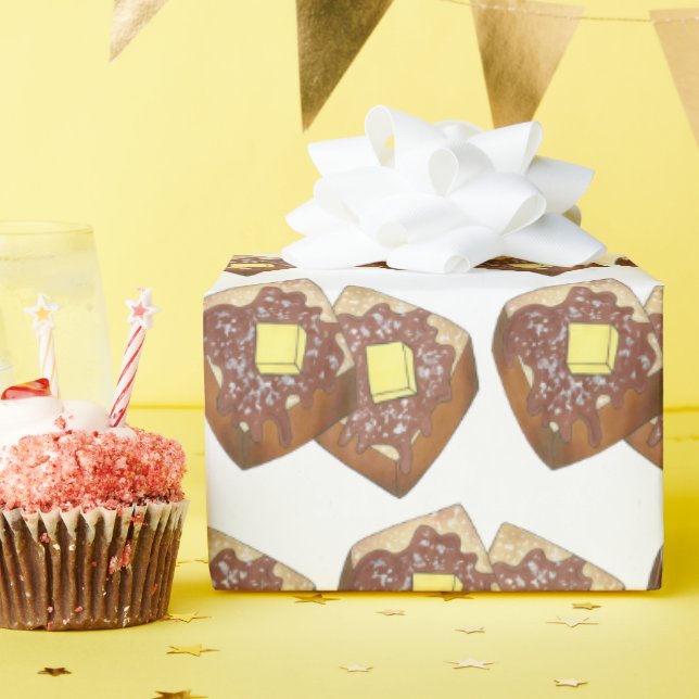 French Toast Butter and Syrup Diner Breakfast Food Wrapping Paper (Birthday Party)