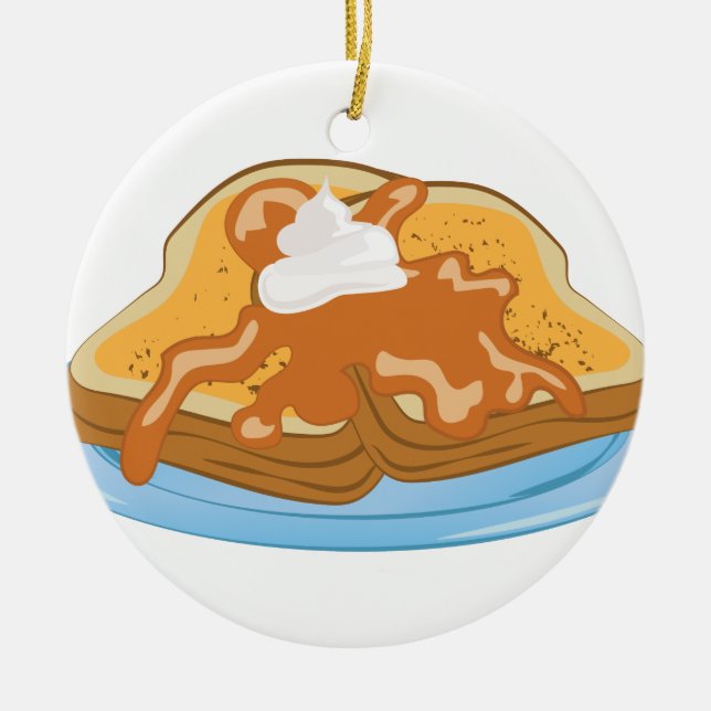 French Toast Ceramic Tree Decoration (Front)