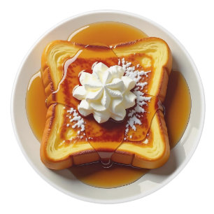 French Toast, Syrup and Whipped Cream Ceramic Knob