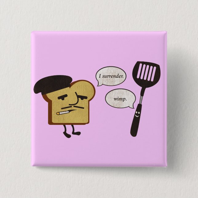 French Toast vs. Spatula 15 Cm Square Badge (Front)