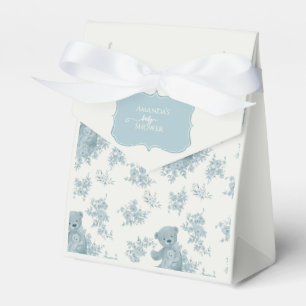 French Toile Bear and Bunny Baby Shower Favour Box
