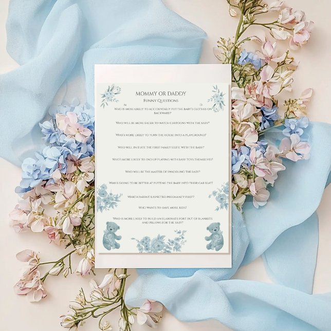 French Toile Bear and Bunny Baby Shower Game (Creator Uploaded)