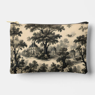 French Toile - Black Design on Cream Accessory Pouch