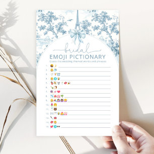 French Toile Bridal shower emoji Pictionary game