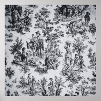 French toile de jouy black and white elegant