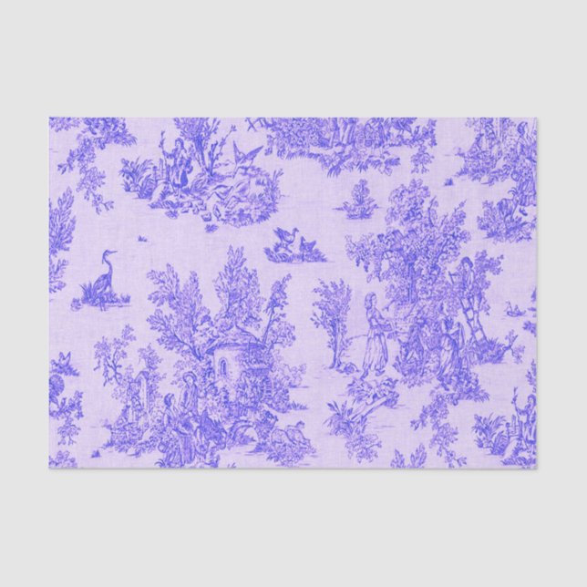 French toile de jouy blue and white decoupage tissue paper (Front)