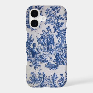 French toile de jouy blue and white elegant