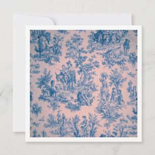 French toile de jouy blue and white elegant card