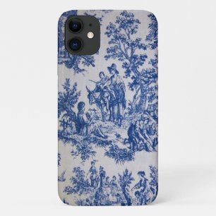 French toile de jouy blue and white elegant iPhone 11 case