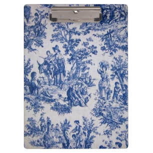 French toile de jouy blue and white elegant clipboard