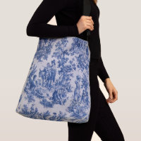 French toile de jouy blue and white elegant
