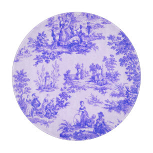 French toile de jouy blue and white elegant cutting board
