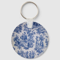 French toile de jouy blue and white elegant