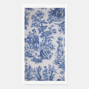 French toile de jouy blue and white elegant napkin