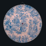 French toile de jouy pink and blue elegant dartboard<br><div class="desc">French toile de jouy pink and blue.</div>