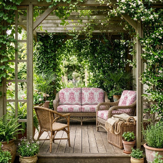 French Toile de Jouy Pink Luxury Chariot Vintage Fabric