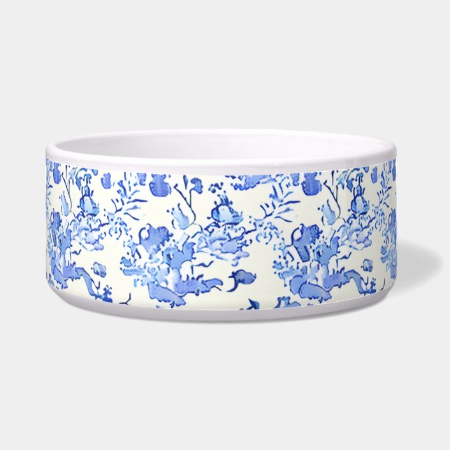 French Toile Design - Blue and White Floral (Front)