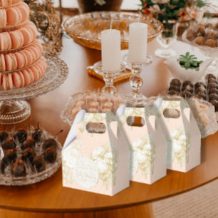 French Toile Elegant Floral Girl Baby Shower Blush Favour Box