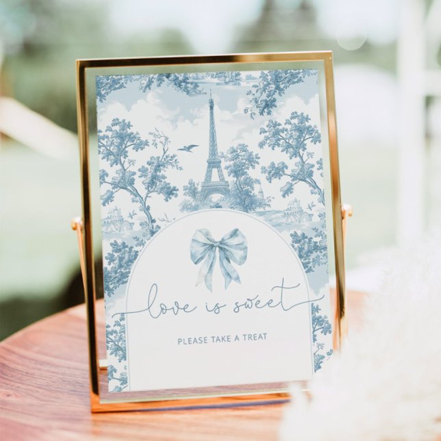 French Toile Love is sweet take a treat Poster (Creator Uploaded)