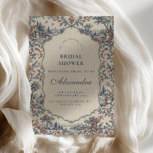 French Toile Medallion Bridal Shower Invitation